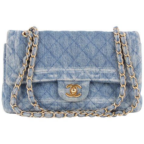 chanel denim purse|vintage Chanel denim bag.